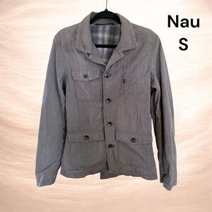 🍀Nau Men's Gray Field Jacket with Patch Pockets Organic Cotton